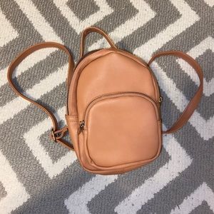 *Never used* Tan mini faux leather backpack